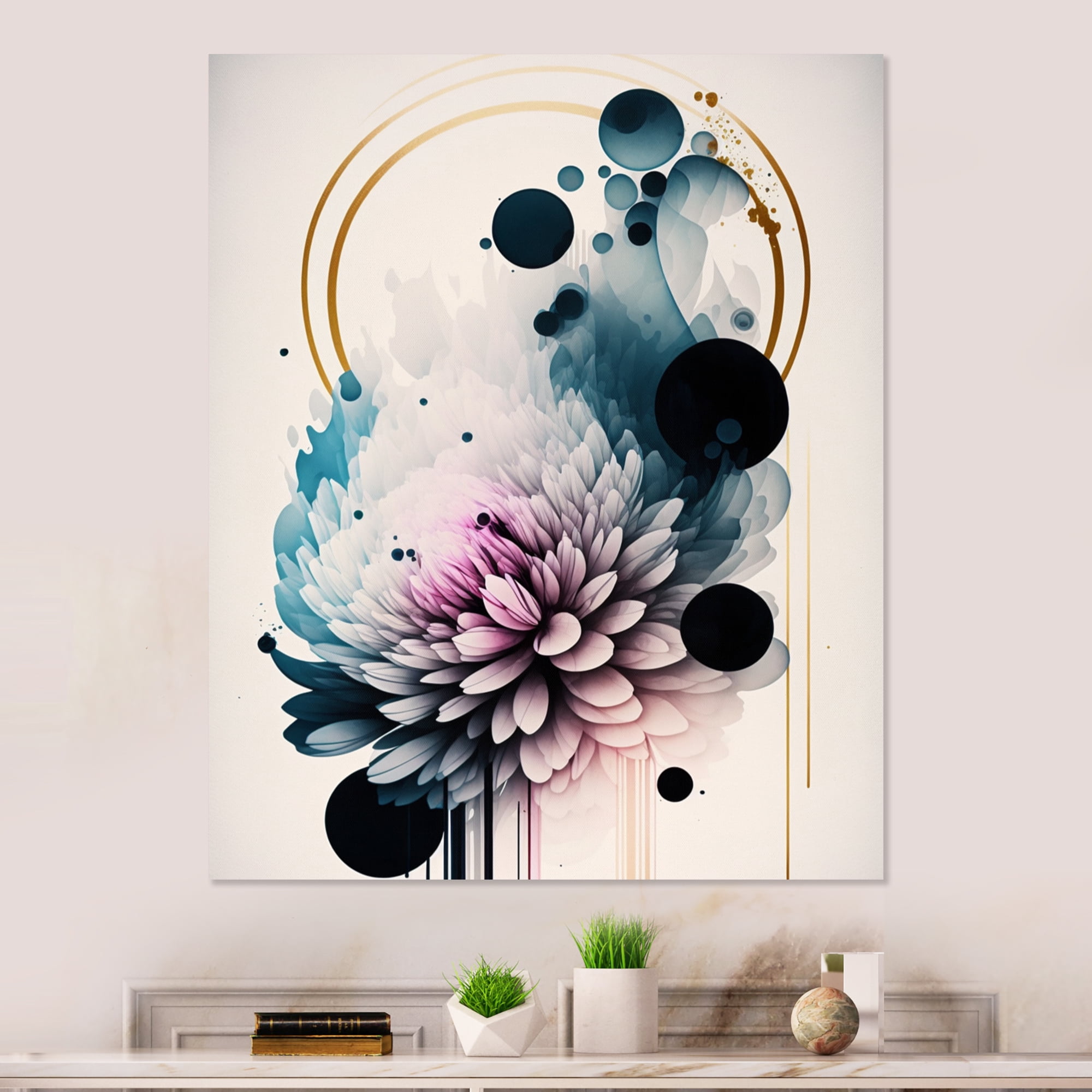 Designart Hyperrealistic Dahlia Flowers I Canvas Wall Art