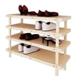 thumbnail image 1 of Furinno FNCJ-33005 Pine Solid Wood 4-Tier Shoe Rack, Natural, 1 of 1