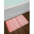thumbnail image 2 of Coral Bath Mat, Vertically Striped Retro Pattern in Soft Colors Pinkish Old Fashioned, Non-Slip Plush Mat Bathroom Kitchen Laundry Room Decor, 29.5 X 17.5 Inches, Coral Pale Pink White, Ambesonne, 2 of 2