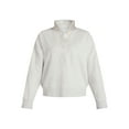 thumbnail image 5 of Time and Tru Women's Quarter Button Fleece Top with Long Sleeves, Size XS-XXXL, 5 of 5