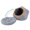 thumbnail image 6 of Kitty City Large Felt Cat Cave with Faux Leather Trim, Washable Cushion, Gray, 6 of 10