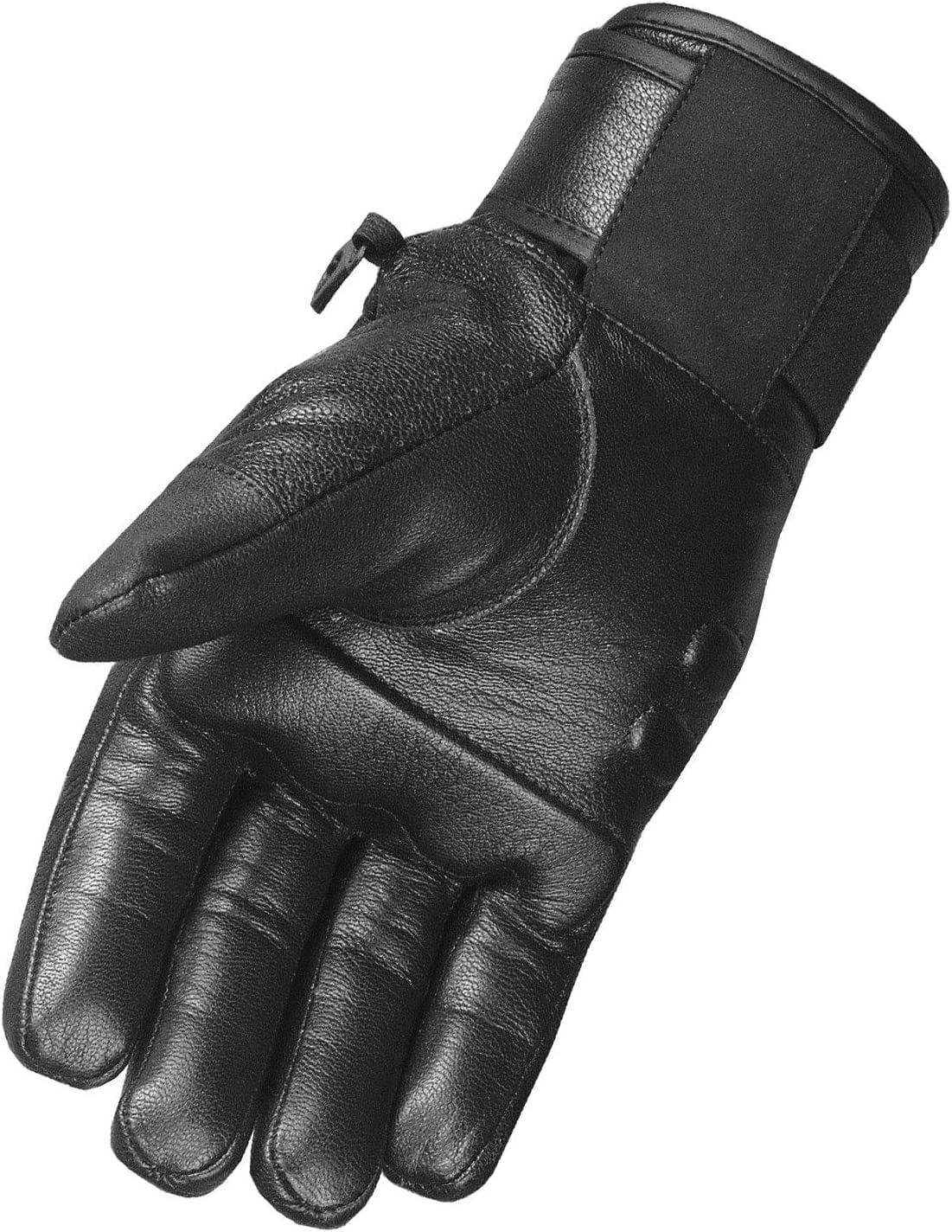 Men's Motorcycle Premium Leather Gel Padded Palm Street Cruiser Protected Biker Gloves Reflective Black M