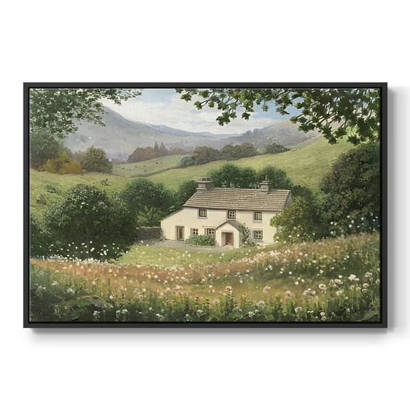 Vintage Landscape-CCXLVIII By Wexford Home Framed in Black Wood Gallery Wrapped Canvas 17 in. x 25 in.