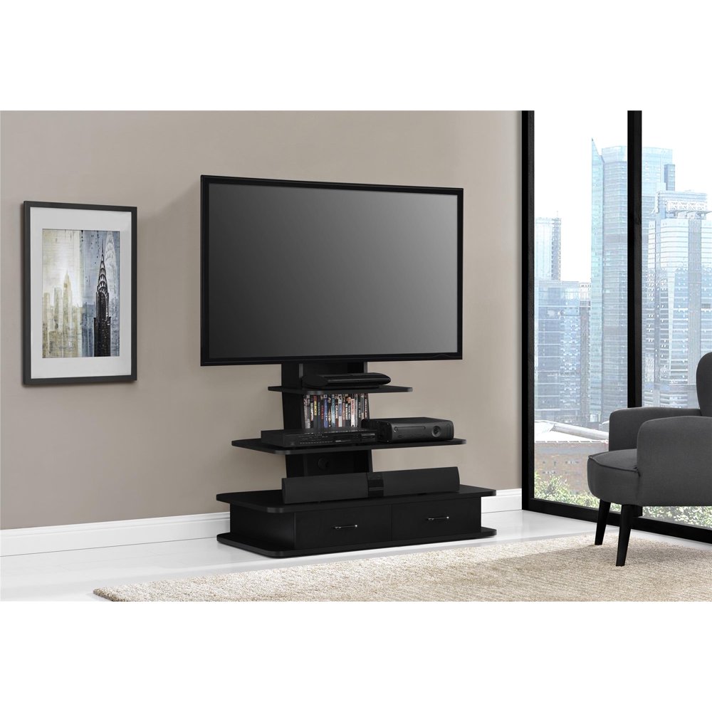 Ameriwood Home Galaxy XL TV Stand with Drawers for TVs up to 70", Black