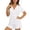 White, variant on Xdegoge Womens Pajama Sets 2 Piece Button Up Short Sleeve Pajamas Notched Collar with Pocket Open Front Top and Shorts Cute 4 Way Stretch Bow Print Lounge Sleepwear