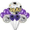 Hat off to the Graduate Grad Caps Bubble School Colors 9pc Balloon Pack, Purple
