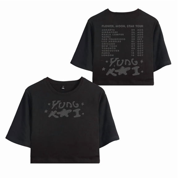 Yung Kai Merch Flower Moon Star Tour T-Shirt For Women&Girls Midriff Short Sleeve Summer Clothing Vest Tee