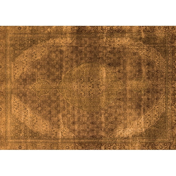 Ahgly Company Indoor Rectangle Oriental Orange Industrial Area Rugs, 8' x 12'