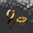 thumbnail image 4 of KRKC&CO Hoop Earrings for Men Black Stripe, S925 Sterling Silver, 14k Gold Plated, Hypoallergenic Earrings Hoop, Hip Hop Street-wear for, 4 of 7