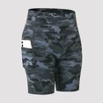 thumbnail image 4 of Pantalones cortos deportivos para mujer Pantalones cortos de yoga Estampado de camuflaje Bolsillo de cintura alta, 4 of 8