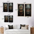 thumbnail image 4 of Designart "Tribal Mask African Bamileke" African Tribal Framed Wall Art Set Of 2 - Teal People Gallery Wall Frame Set For Home Decor, 4 of 7