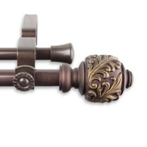 Contemporary Home Living 51.25" Cocoa Double Curtain Rod with Mounting Hardware