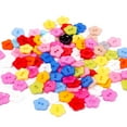 thumbnail image 2 of 100pcs Plum Blossom Flower Buttons Garment Plastic Fastener for DIY Decoration Mixed Colors, 2 of 9