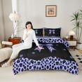 thumbnail image 4 of Castle Fairy Adults Female Men Old Fashion Leopard Print Bow Full Size Comforter Sets 3-Piece,Polka Dots Bedding Comforter Set,Dreamy Princess Bowtie Lightweight Bedding Sets,Super Cozy Room Decor, 4 of 8