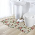 thumbnail image 5 of Flower Pattern Bathroom Rugs Set 2 Pieces, Bathroom Set - Quick Drying Bath Mat And U-Shaped Toilet Rug, Water Absorbent Bath Carpet For Bedroom Floor Living Room, Machine Washable, 5 of 6