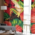 thumbnail image 4 of Puerto Rico Flag Sheer Curtains 72 Inches Long 2 Panels Set, Window Sheer Curtains for Living Room/Bedroom, Frog Red Flower Summer Leaf Light Filtering Rod Pocket Curtain 52'' x 72'' x 2, 4 of 7
