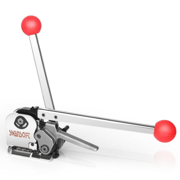 SWANSOFT Steel Strapping Tool Kit, Stainless Manual Sealless Banding Machine for 1/2"–3/4" Steel Straps