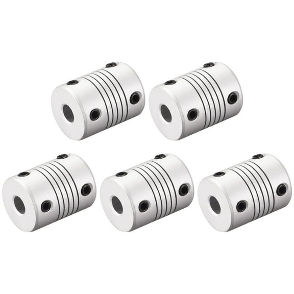 6mm to 10mm Aluminum Alloy Shaft Coupling Flexible Coupler Motor Connector Joint L25xD19 5pcs
