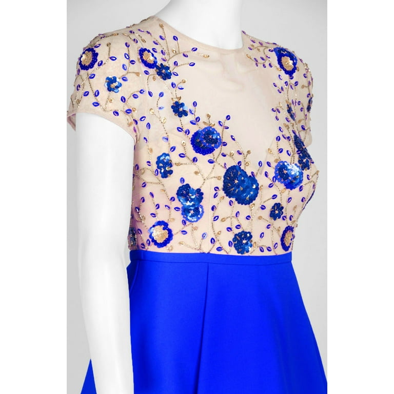 Aidan mattox sequin hot sale embroidered ruffle sleeve gown