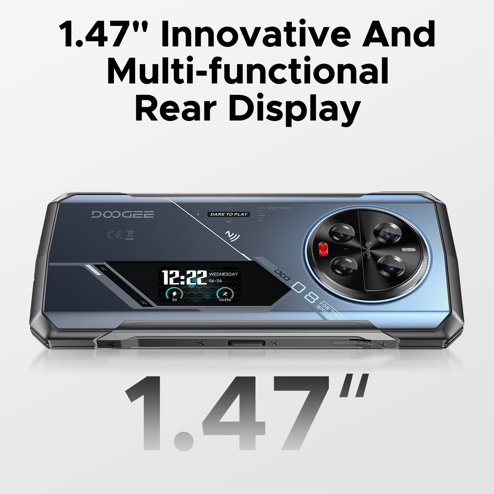 DOOGEE V40 PRO Rugged Smartphone 5G, 4nm Dimensity 7300, 36GB+512GB Mobile Phones,200MP+20MP Night Version, 6.78''FHD+120HZ & 1.47" Back Display Android Rugged Phone,3 Card Slots/5G Dual SIM/WiFi 6