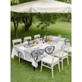 thumbnail image 4 of Outdoor Tablecloth with Umbrella Hole for Patio/Picnic/Party/Camping, Black White Motorcycles Waterproof Table Cloth Rectangle Table Cover Washable, Modern Hand-Painted Vehicles (60"x 102"), 4 of 8