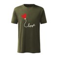 thumbnail image 1 of Hombres Día de San Valentín Manga corta Amor Impresión Cuello redondo Jersey Camiseta Blusa Pompotops oipoqjl4596, 1 of 2