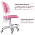 thumbnail image 4 of Ergonomic Kids Desk Chair, Girl's Child's Children Student Study Office Computer Chair, Adjustable Height and Seat Depth, Detachable Footrest and Lumbar Support (Pink, W/Chair Slipcovers), 4 of 5