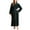 Dark Green, variant on Women's Long Bathrobe Plush Fleece Fuzzy Bathrobes Billowy Cold Weather Full Length Long Sleeve Bath Robe Calf Length Black X-Large-XX-Large