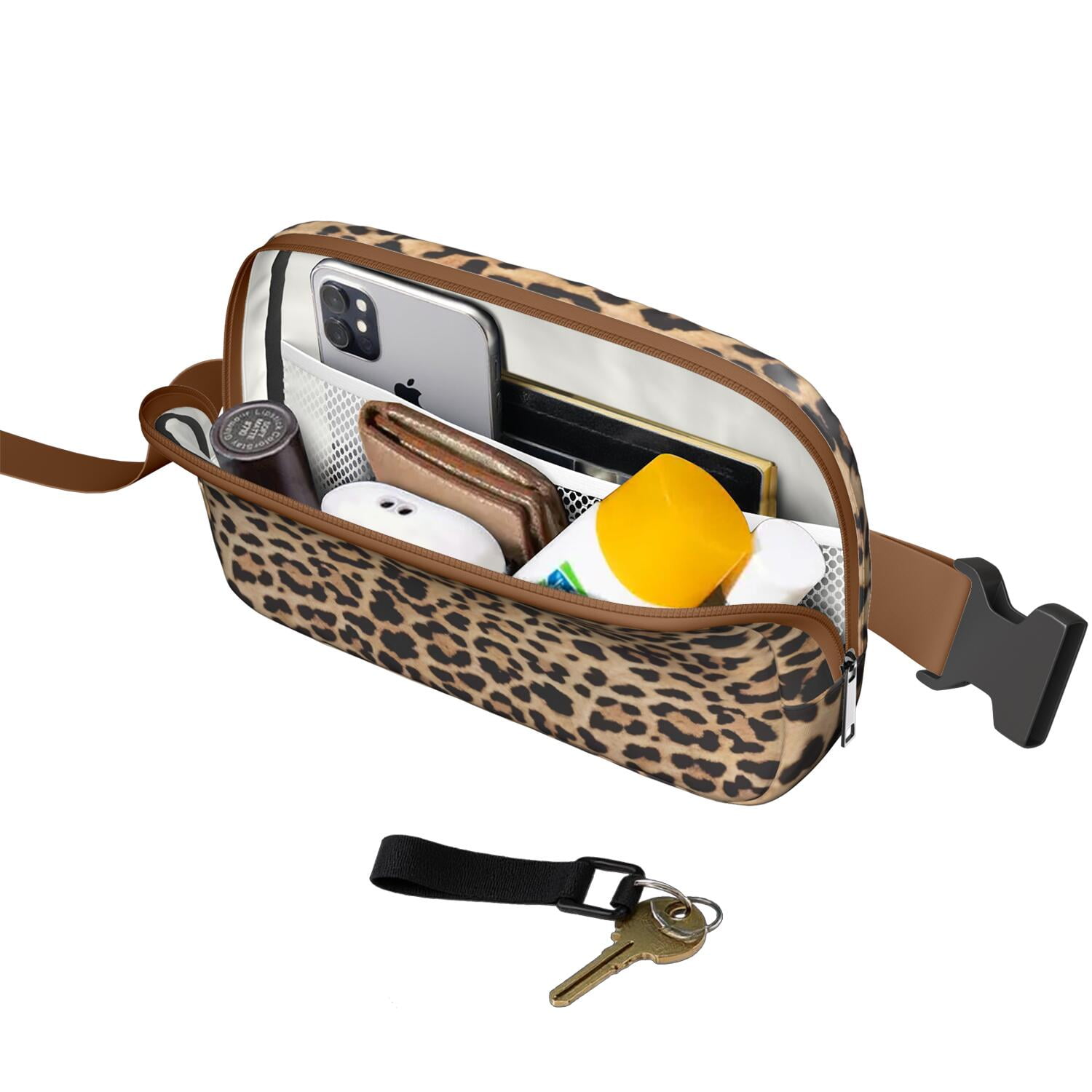 Classic Cheetah Print Fanny Pack – Fashionable Belt Bag with Romantic Texture & Retro Feel