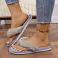 thumbnail image 5 of Qingpeng Womens Open Toe Thong Slippers Flat Plush House Shoes with Colorful Speckled Pattern for Indoor Home Winter Wear, 5 of 6
