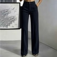 thumbnail image 2 of Hurxie Corduroy Wide Leg Pants Women Casual Winter Elastic Waist Vintage Loose Trousers with Pockets Navy,3XL, 2 of 6