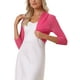 thumbnail image 4 of INSPIRAR CHIC Blusas Semi Transparentes para Mujeres Elegante Cárdigan Bolero Shrug Rojo Rosa XL, 4 of 5