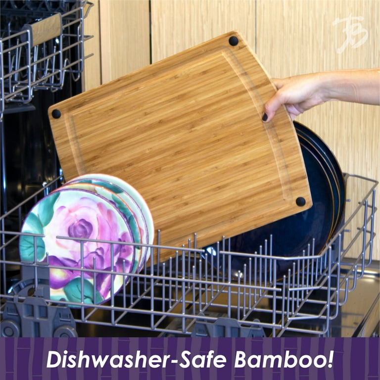 Totally Bamboo GreenLite Splash Series 19 Dishwasher-Safe Cutting