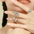thumbnail image 3 of Womens Ring Set Crystal Trio Platinum Plated Silver Rings Elegant Design Fashion Jewelry Individually Packed Gift, 3 of 3