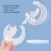 LETS RESIN Resin Molds, Crescents Moon Molds, Epoxy Molds, Silicone Molds for Epoxy Resin, Wolf with Moon, Cat with Moon, Unicorn with Moon