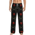 thumbnail image 2 of Goofa Red Poker Printed Soft Pajama Pants for Men, Wide Leg Comfy Casual Lounge Yoga Pants-Medium, 2 of 9