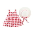 thumbnail image 4 of LSLJS Robe d'Été pour Bébé Fille avec Décoration Nœud Imprimé Fleuri et Bretelles avec Chapeau, Robes pour Filles, 4 of 9