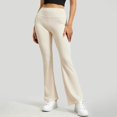 thumbnail image 5 of MXUIKV Leggings Pants for Women Slim Fitted Micro Flare Stretchy Elastic High Waist Yoga Trousers(X-Large,White), 5 of 5