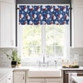 thumbnail image 3 of Christmas Kitchen Curtains and Valances Set, Winter Snowman Xmas Snowflakes Blue Background Rod Pocket Window Valance Window Curtain Panels for Living Room Bedroom Laundry, 27.5x36in, 3 Pieces, 3 of 7
