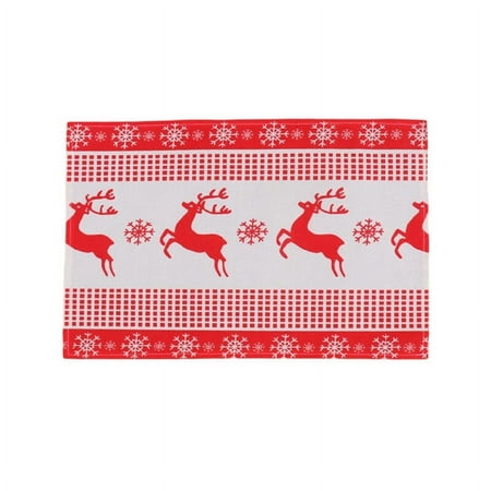 

Cuteam Christmas Placemat Bright Color Festive Atmosphere Rectangle Reusable Place Pad Christmas Santa Claus Pattern Tableware Place Mat Party Supplies