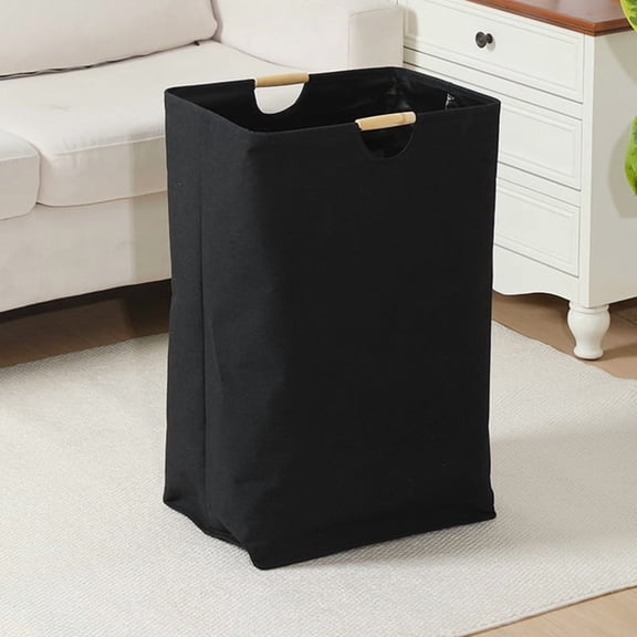 Large Capacity Laundry Basket Portable Dirty Clothes Storage Basket With Handle Black Durable Linen Foldable Laundry Basket