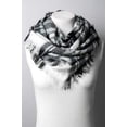 thumbnail image 2 of Fashion Scarf for Kids - Kids Flannel Infinity Scarf, Soft Light Plaid Shawl Wrap, Toddler Girl scarves for winter Autumn (White/Black), 2 of 2