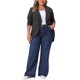thumbnail image 2 of Cárdigan de punto para mujer de tallas grandes Agnes Orinda, con solapa, de manga larga, abierto por delante, con dobladillo irregular, suéter casual suave 2X gris oscuro, 2 of 6