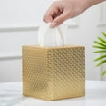 thumbnail image 1 of Funda de caja de pañuelos dorada, tapa de caja de pañuelos cuadrada, soportes de caja de pañuelos dorados, soporte para pañuelos para accesorios de baño, soportes para pañuelos de baño, 1 of 7