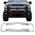 thumbnail image 3 of Ikon Motorsports Compatible with 11-16 Ford F250 350 450 Super Duty 4PCS Moulding Front Mesh Grill Grille ABS Platinum Style Chrome, 3 of 7