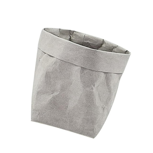 Bolso Lavable Creativo De La Bolsa Del Almacenamiento Del Hogar Del Envase De Papel De Kraft Para La Comida / El Plantar / Regalos Del Juguete Gray M Soledad Bolsas de papel lavables de Kraft