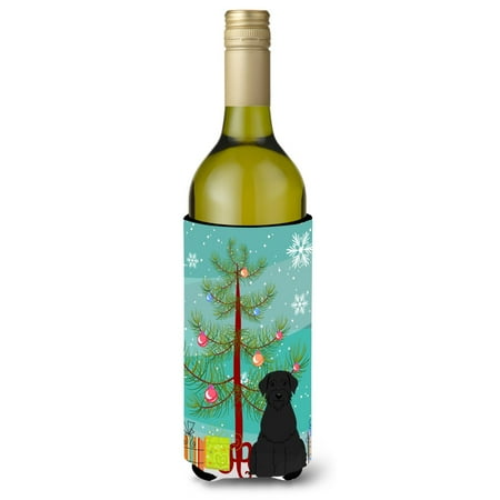 

Carolines Treasures BB4191LITERK Merry Christmas Tree Giant Schnauzer Wine Bottle Beverge Insulator Hugger Wine