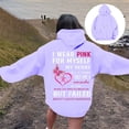 thumbnail image 2 of Cancer Awareness Ladies Long Sleeve Letter Print Hooded Pullover Sweatshirt for Everyday Comfort Support, 2 of 8