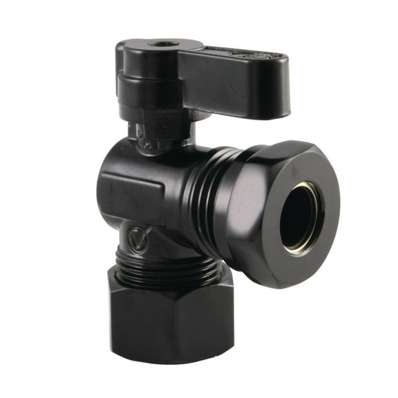 Kingston Brass KF5430MB 5/8" OD Comp x 1/2" or 7/16" Slip Joint Angle Stop Valve, Matte Black