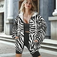 thumbnail image 3 of SCRAWLGOD Zebra Print Womens Zip Up Hoodie for Women Plus Size M Trendy Clothes Long Sleeve Graphic Zippered Hoodies for Women Hiking Leisure Ladies Hooded Sweaters, 3 of 7